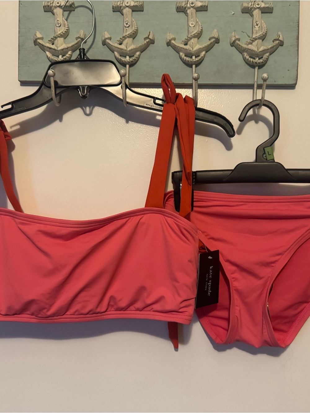 kate spade Coral Pink Bikini Set with Orange Straps